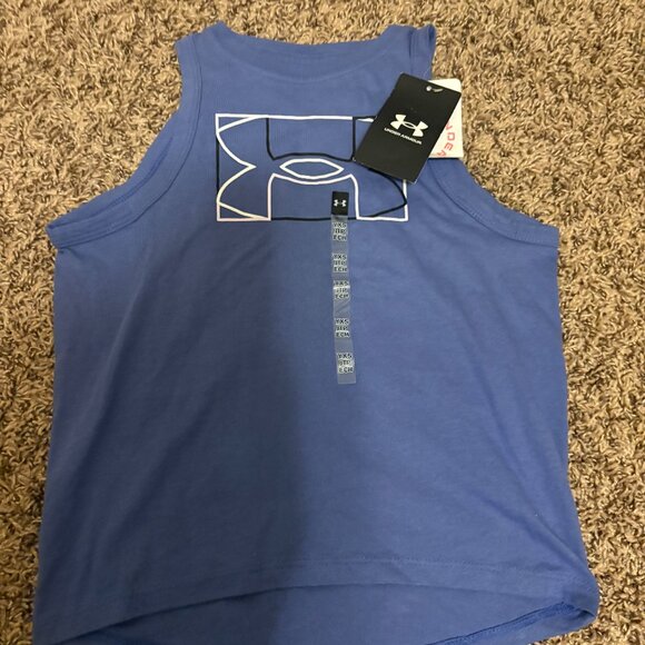 Under Armour Athletic Tank Top YXS Xtra Small Sleeveless Heatgear Purple NWT NEW - Picture 1 of 3